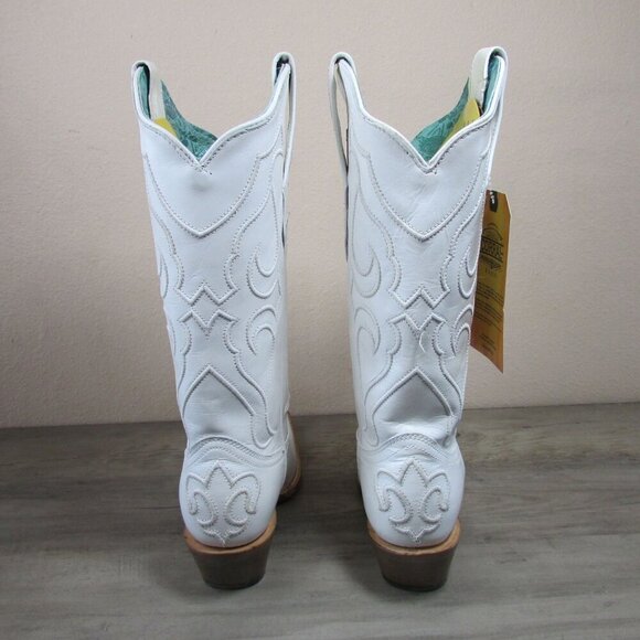Corral Women's Embroidery Snip Toe Cowboy Boots White Z5046 - Picture 3 of 4